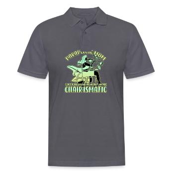 Conception de fauteuil roulant pour handicapés pour une amputation - Polo Homme - charbon - Devant - Nico (186cm)