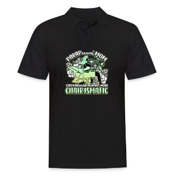 Handicap Wheelchair Design for an Amputation - Men's Polo Shirt - black - Front - Kai (181cm)
