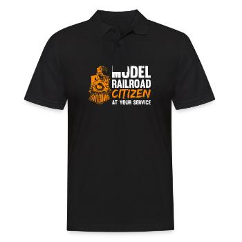 Model Railroad Citizen At Your Service - Männer Poloshirt - Schwarz - Vorne - Kai (181cm)