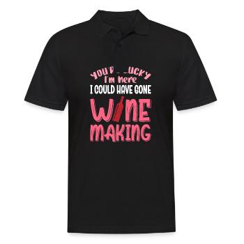 I Could Have Gone Wine Making - Männer Poloshirt - Schwarz - Vorne - Kai (181cm)