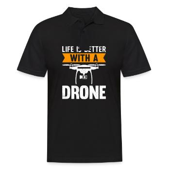 Life Is Better With A Drone - Men's Polo Shirt - black - Front - Kai (181cm)