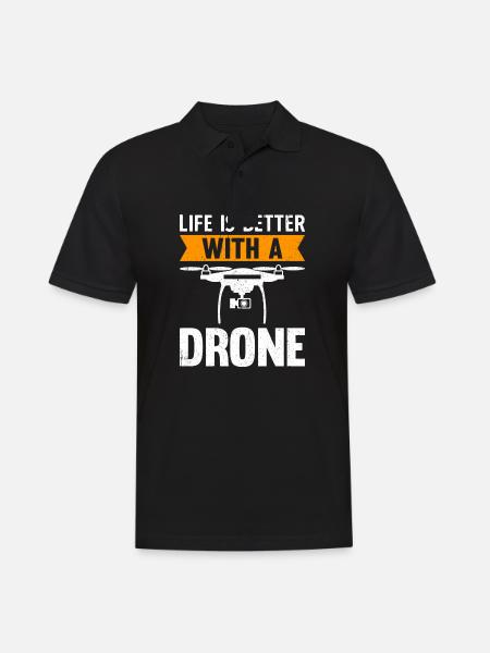 La vie est meilleure avec un drone - Polo Homme - noir