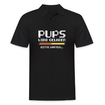 Retro Pups Wird Geladen Gamer Zocker Gaming Spruch - Männer Poloshirt - Schwarz - Vorne - Kai (181cm)
