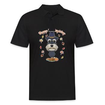 Happy Thanksgiving I Dog Lover I Miniature - Männer Poloshirt - Schwarz - Vorne - Kai (181cm)