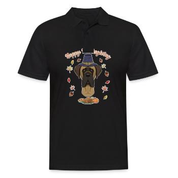 Happy Thanksgiving I Dog Lover I Mastiff - Männer Poloshirt - Schwarz - Vorne - Kai (181cm)