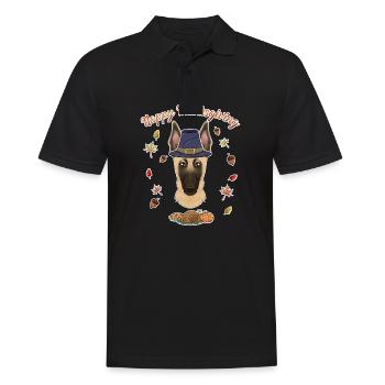 Happy Thanksgiving I Dog Lover I Malinois - Men's Polo Shirt - black - Front - Kai (181cm)