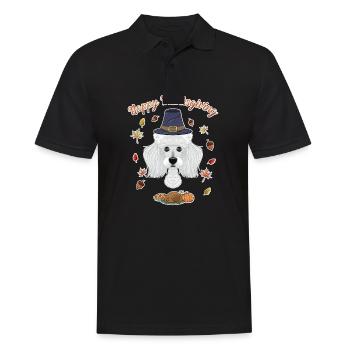 Joyeux Thanksgiving I Amoureux des chiens I Caniche - Polo Homme - noir - Devant - Kai (181cm)