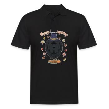 Joyeux Thanksgiving I Amoureux des chiens I Terre-Neuve - Polo Homme - noir - Devant - Kai (181cm)