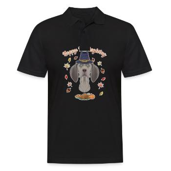 Joyeux Thanksgiving I Dog Lover I Weimaraner - Polo Homme - noir - Devant - Kai (181cm)