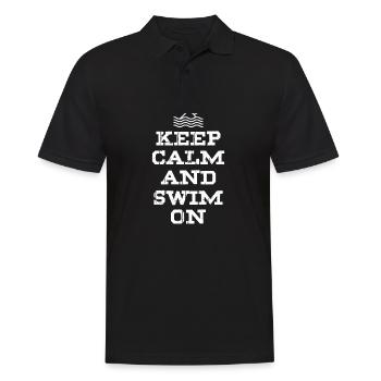 Restez calme et nagez - Piscine Natation - Polo Homme - noir - Devant - Kai (181cm)