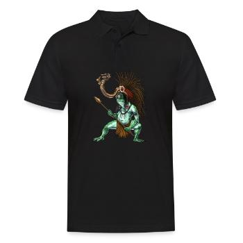 Aztec Warrior God Cueyatl - Men's Polo Shirt - black - Front - Kai (181cm)