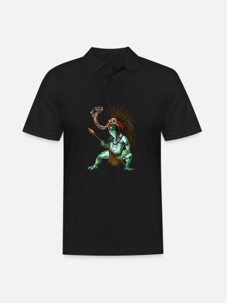 Aztec Warrior God Cueyatl - Men's Polo Shirt - black