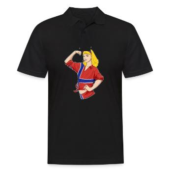 Norwegian Girl Unbreakable I Norwegian Heritage - Men's Polo Shirt - black - Front - Kai (181cm)