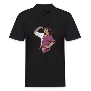 Arab Girl Unbreakable I Arab Heritage I Qatar Flag - Männer Poloshirt - Schwarz - Vorne - Kai (181cm)