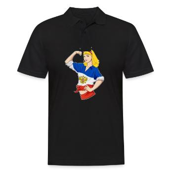 Russian Girl Unbreakable I Russian Heritage I - Männer Poloshirt - Schwarz - Vorne - Kai (181cm)