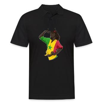 Senegalese Girl Unbreakable Senegalese Heritage - Männer Poloshirt - Schwarz - Vorne - Kai (181cm)