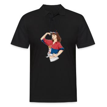 Fille serbe incassable I Héritage serbe I - Polo Homme - noir - Devant - Kai (181cm)