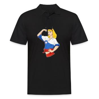 Fille slovène Incassable Héritage slovène - Polo Homme - noir - Devant - Kai (181cm)