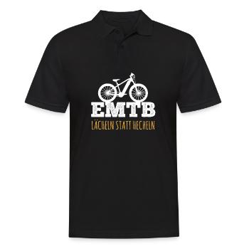 Lächeln statt Hecheln EMTB E-Bike Rentner Faultier - Männer Poloshirt - Schwarz - Vorne - Kai (181cm)