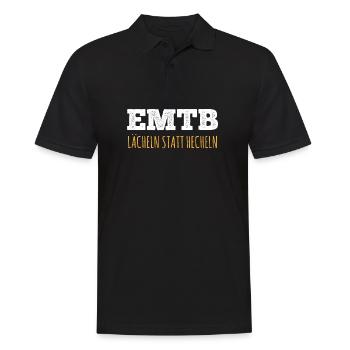 Lächeln statt Hecheln EMTB E-Bike Rentner Faultier - Männer Poloshirt - Schwarz - Vorne - Kai (181cm)