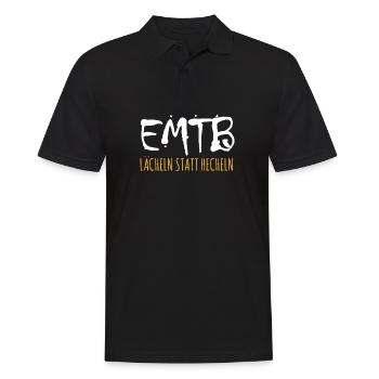 Lächeln statt Hecheln EMTB E-Bike Rentner Faultier - Männer Poloshirt - Schwarz - Vorne - Kai (181cm)
