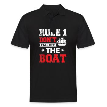 Rule 1 Don't Fall Off The Boat - Sailor Captain - Men's Polo Shirt - black - Front - Kai (181cm)