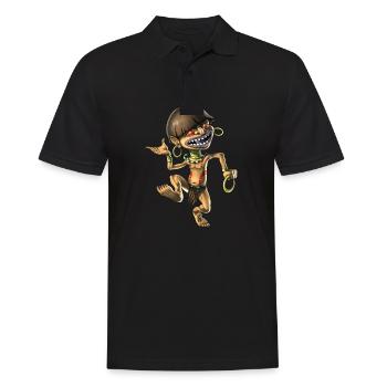 Aztec Mythical Creature Chaneque - Men's Polo Shirt - black - Front - Kai (181cm)