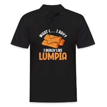 What Can I Say I Really Like Lumpia - Men's Polo Shirt - black - Front - Kai (181cm)