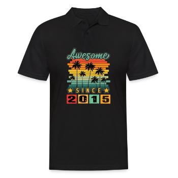Awesome Since 2015 - Männer Poloshirt - Schwarz - Vorne - Kai (181cm)