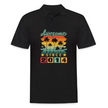 Awesome Since 2014 - Männer Poloshirt - Schwarz - Vorne - Kai (181cm)