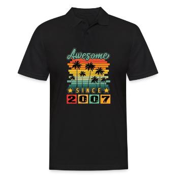 Awesome Since 2007 - Männer Poloshirt - Schwarz - Vorne - Kai (181cm)