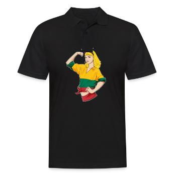 Lithuanian Girl Unbreakable I Heritage Lithuania - Männer Poloshirt - Schwarz - Vorne - Kai (181cm)