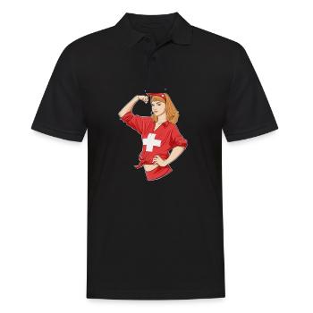 Fille suisse incassable I Héritage suisse I - Polo Homme - noir - Devant - Kai (181cm)