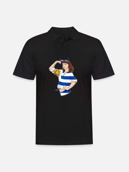 Uruguay Girl Unbreakable I Uruguay Heritage I - Männer Poloshirt - Schwarz