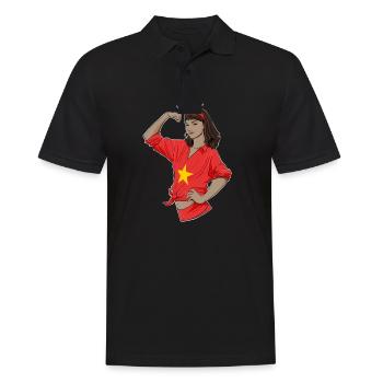Fille vietnamienne Héritage vietnamien incassable - Polo Homme - noir - Devant - Kai (181cm)