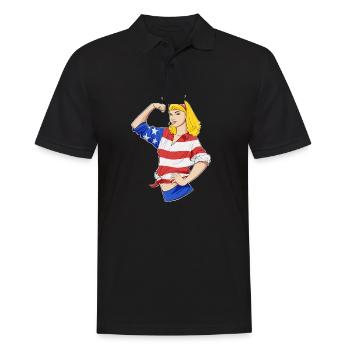 American Girl Unbreakable I American Heritage I - Männer Poloshirt - Schwarz - Vorne - Kai (181cm)
