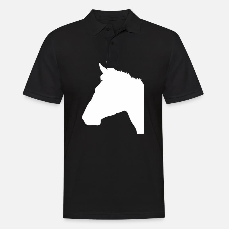 pferdekopf - Männer Poloshirt - Schwarz