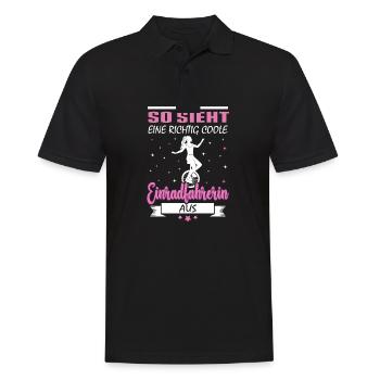 So sieht eine richtig coole Einradfahrerin Einrad - Männer Poloshirt - Schwarz - Vorne - Kai (181cm)