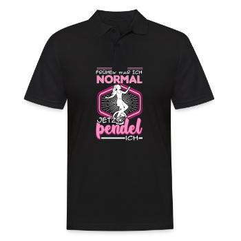 Einradfahren Einradfahrer Radsport Hochrad Einrad - Männer Poloshirt - Schwarz - Vorne - Kai (181cm)