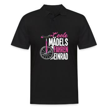 Coole Mädchen fahren Einrad Einradfahren Hochrad - Männer Poloshirt - Schwarz - Vorne - Kai (181cm)