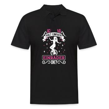 Ich mag halt einfach Einräder Einrad Unicycle - Männer Poloshirt - Schwarz - Vorne - Kai (181cm)