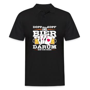 Double head and beer that's why I'm here card game - Men's Polo Shirt - black - Front - Kai (181cm)