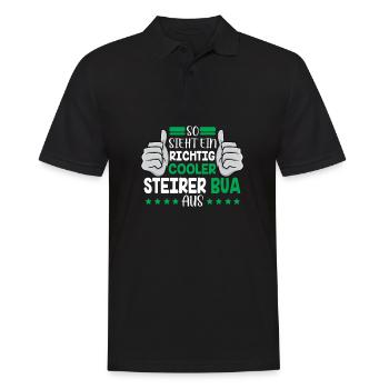 Voici à quoi ressemble un vrai Bua de Styrie de Styrie - Polo Homme - noir - Devant - Kai (181cm)