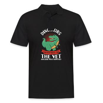 Dinosaurs Never Went To The Tierarzt - Männer Poloshirt - Schwarz - Vorne - Kai (181cm)