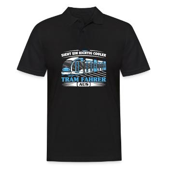 Straßenbahn Straßenbahnfahrer Tram Trambahn - Männer Poloshirt - Schwarz - Vorne - Kai (181cm)
