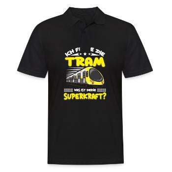 Straßenbahn Straßenbahnfahrer Tram Trambahn - Männer Poloshirt - Schwarz - Vorne - Kai (181cm)