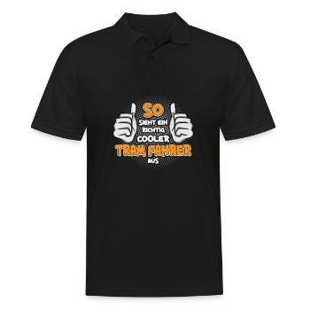 Straßenbahn Straßenbahnfahrer Tram Trambahn - Männer Poloshirt - Schwarz - Vorne - Kai (181cm)