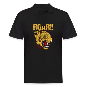 Gebrüll-Gepard - Männer Poloshirt - Schwarz - Vorne - Kai (181cm)