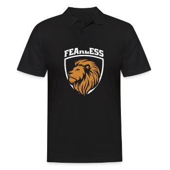 Furchtloser Löwe - Männer Poloshirt - Schwarz - Vorne - Kai (181cm)