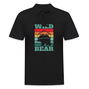 Grizzlybär - Männer Poloshirt - Schwarz - Vorne - Kai (181cm)